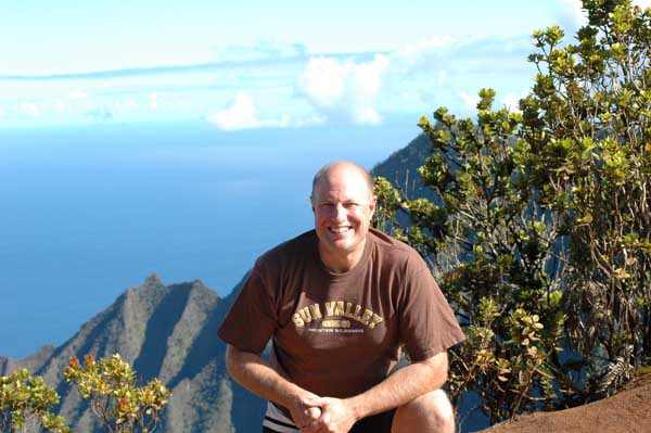 Larry above the Na Pali Coastline (Northern Kauai)