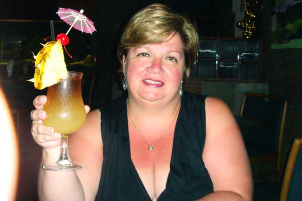 Robin enjoying a Hawaiian Mai Tai