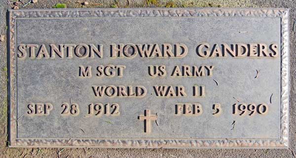 Stanton Ganders Headstone, Masonic Cemetary